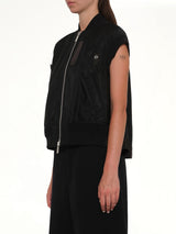 Nylon Twill Vest in Black