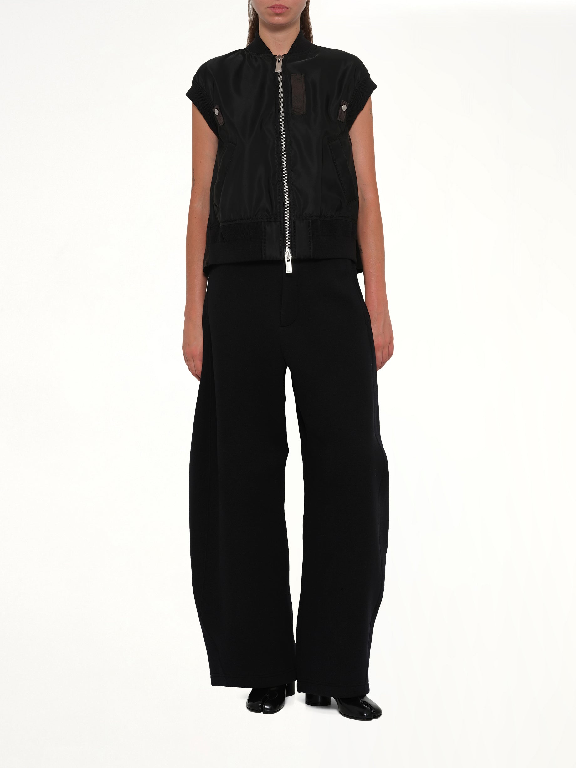 Nylon Twill Vest in Black