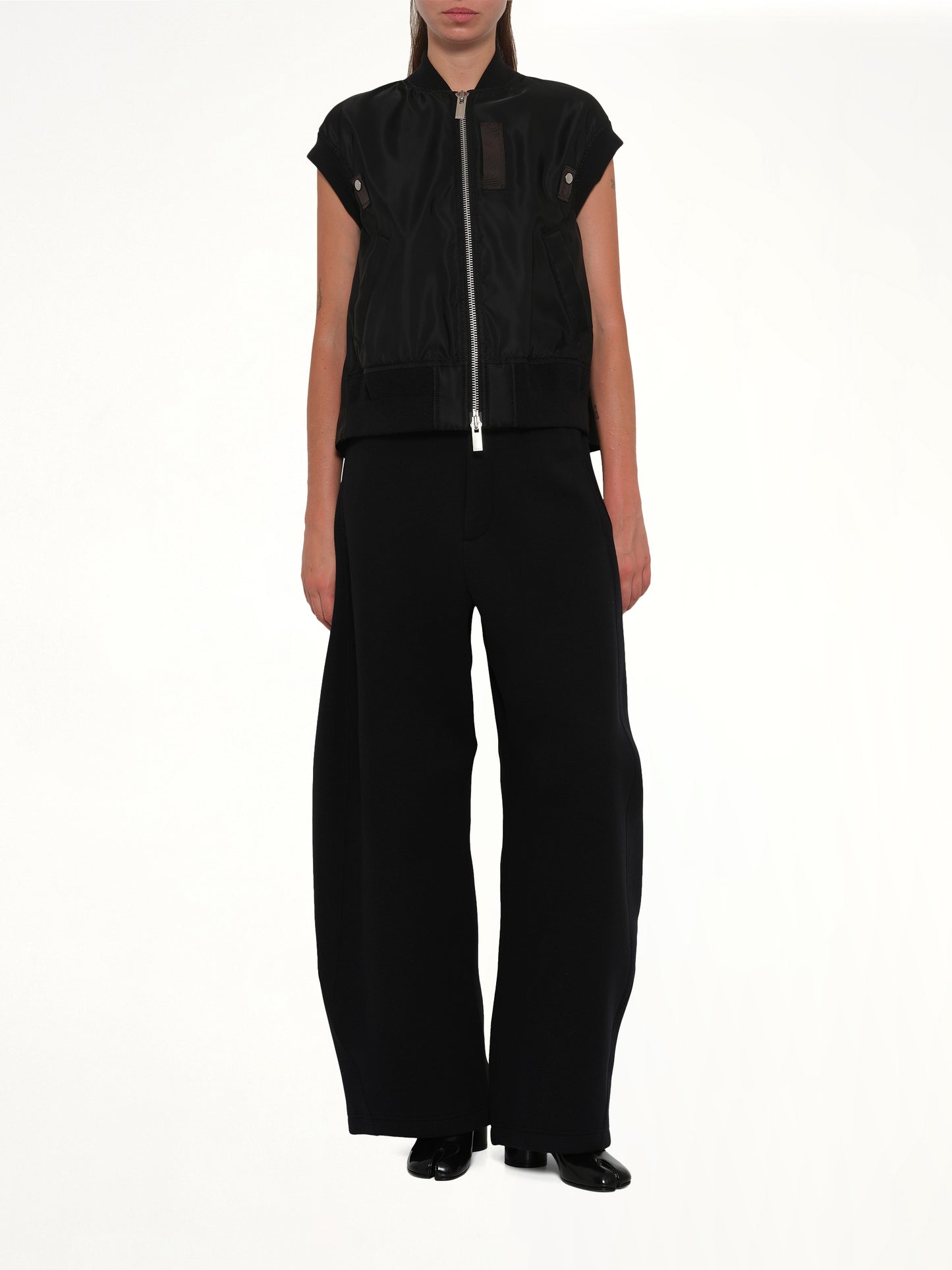 Nylon Twill Vest in Black