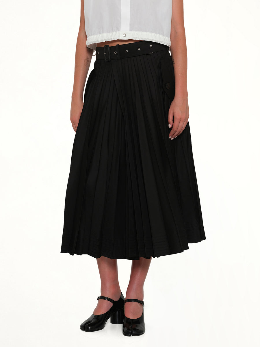 Cotton Gabardine Skirt in Black
