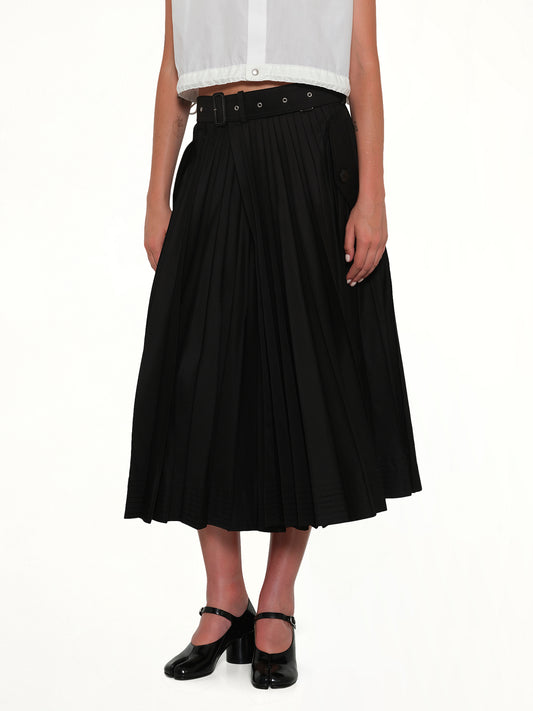 Cotton Gabardine Skirt in Black