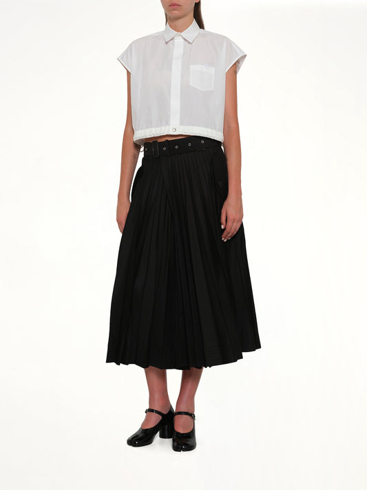 Cotton Gabardine Skirt in Black