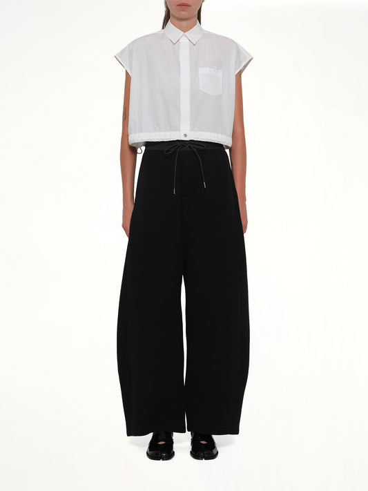 S Cotton Poplin Shirt in Off White