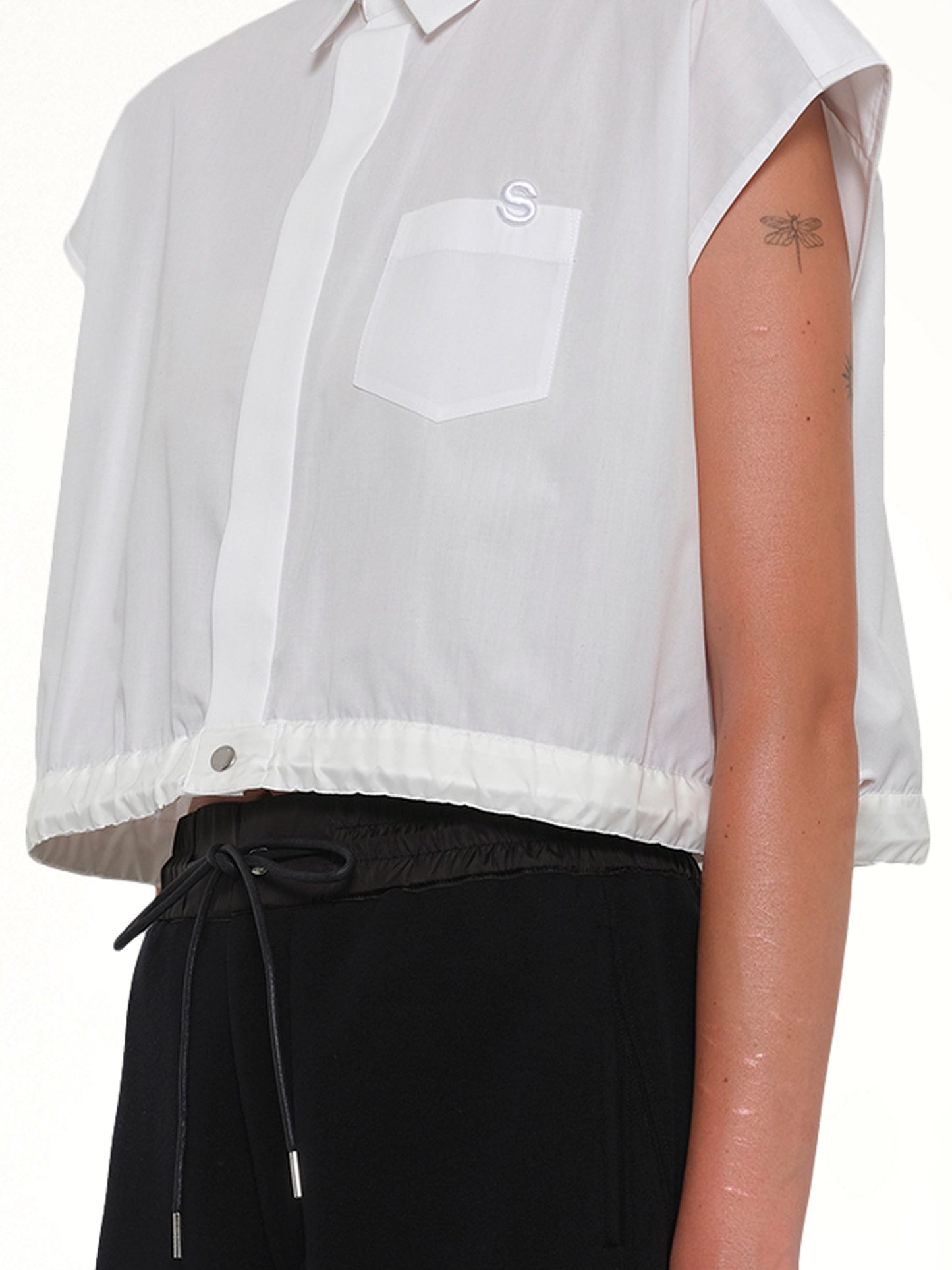 S Cotton Poplin Shirt in Off White