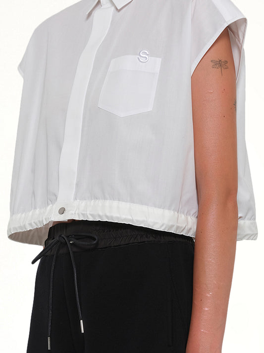 S Cotton Poplin Shirt in Off White