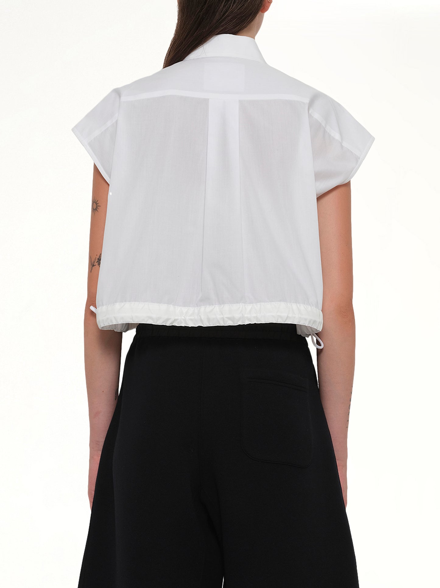 S Cotton Poplin Shirt in Off White