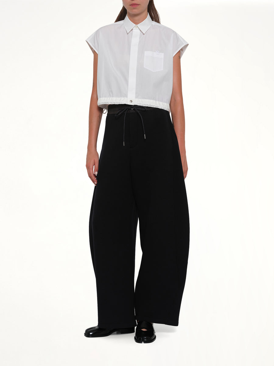 S Cotton Poplin Shirt in Off White
