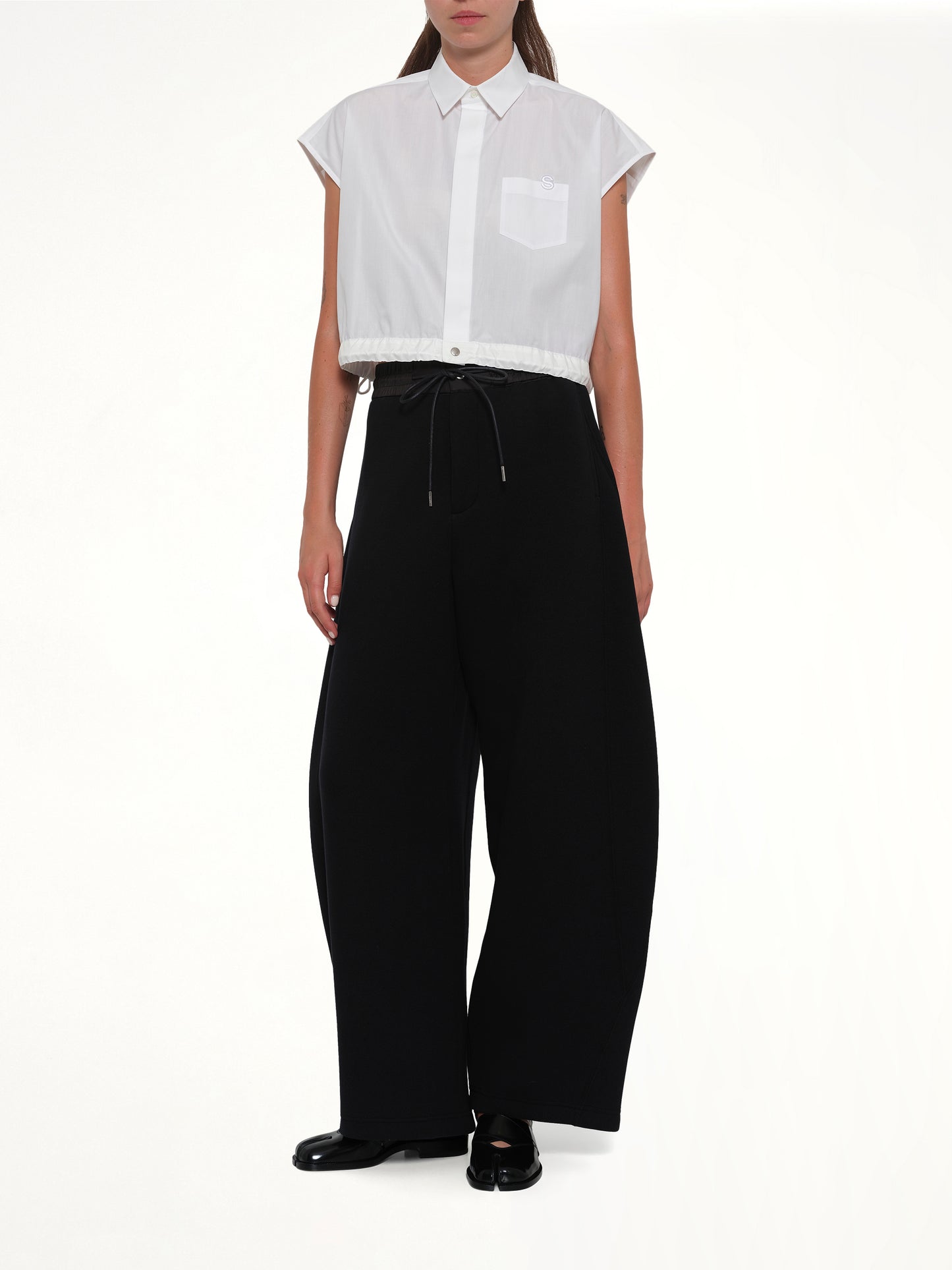 S Cotton Poplin Shirt in Off White