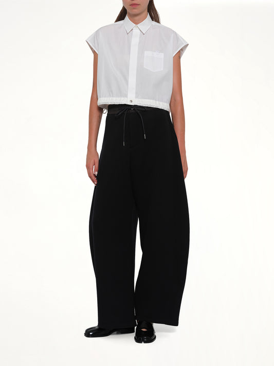 S Cotton Poplin Shirt in Off White