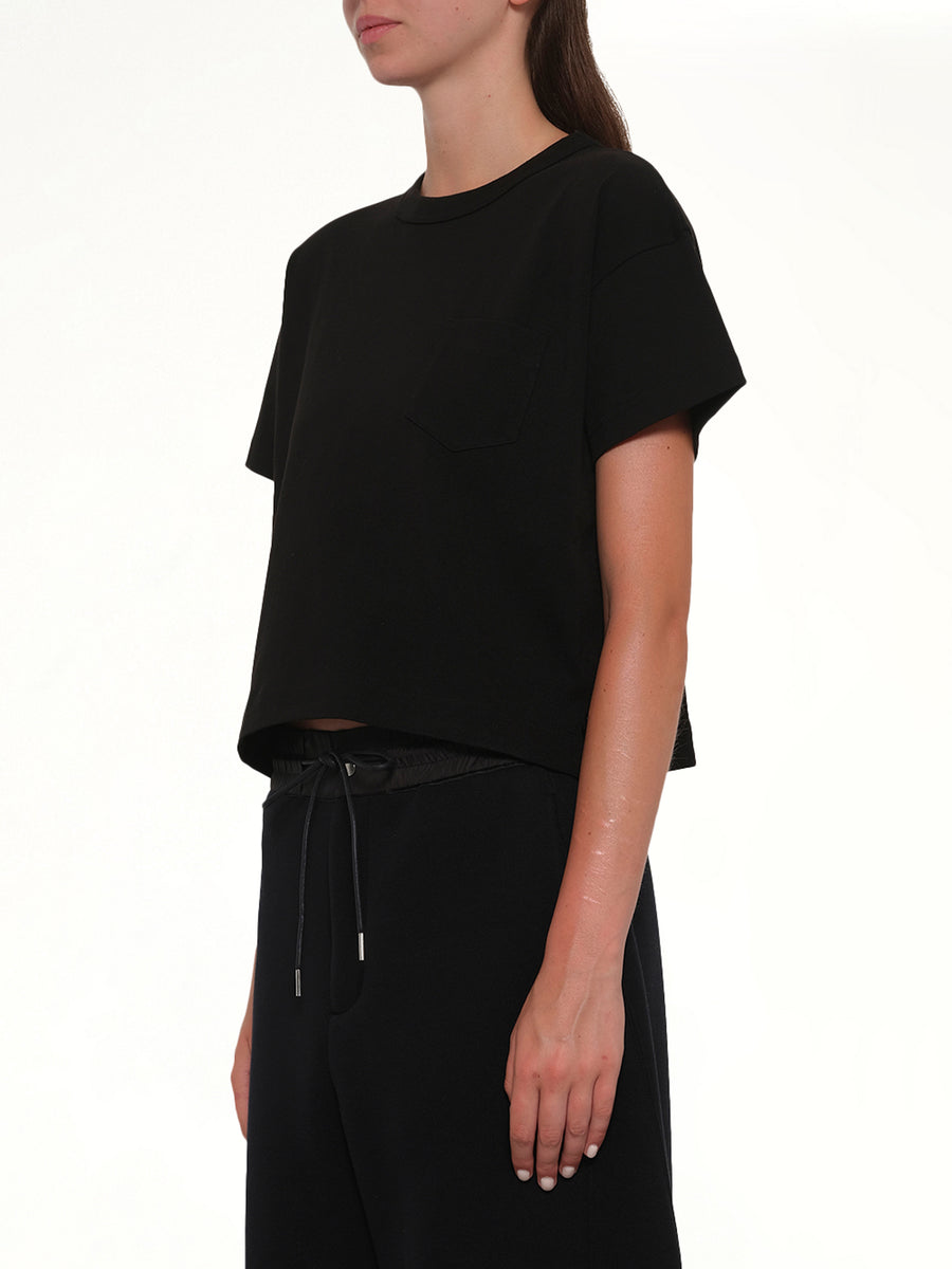 S Cotton Jersey T-Shirt in Black