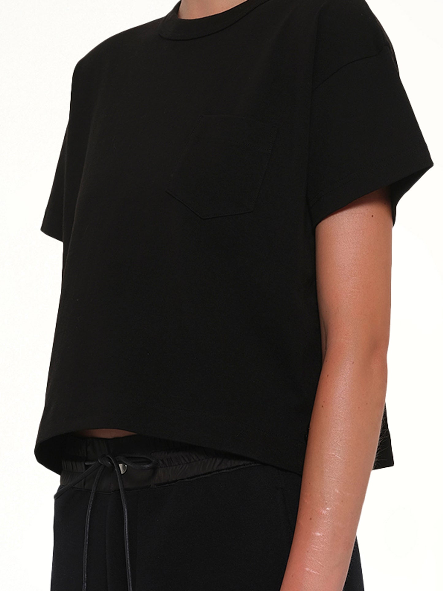 S Cotton Jersey T-Shirt in Black