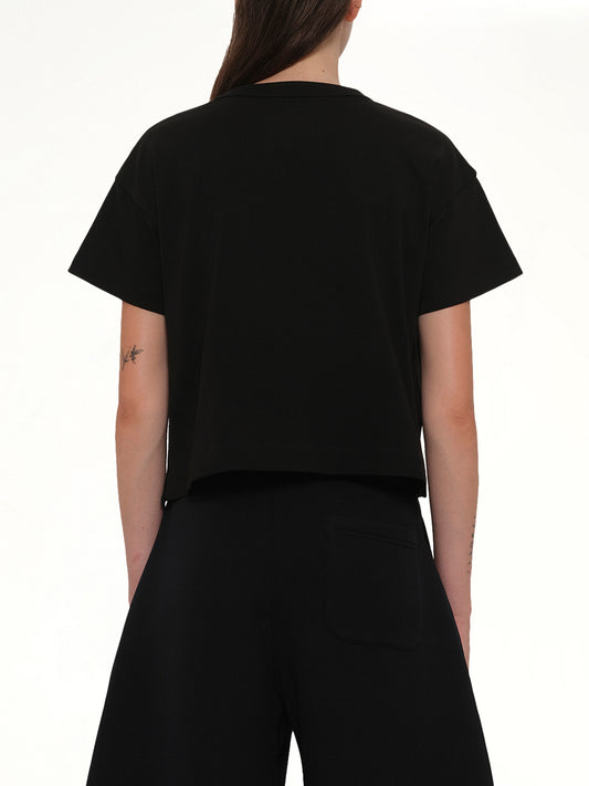 S Cotton Jersey T-Shirt in Black