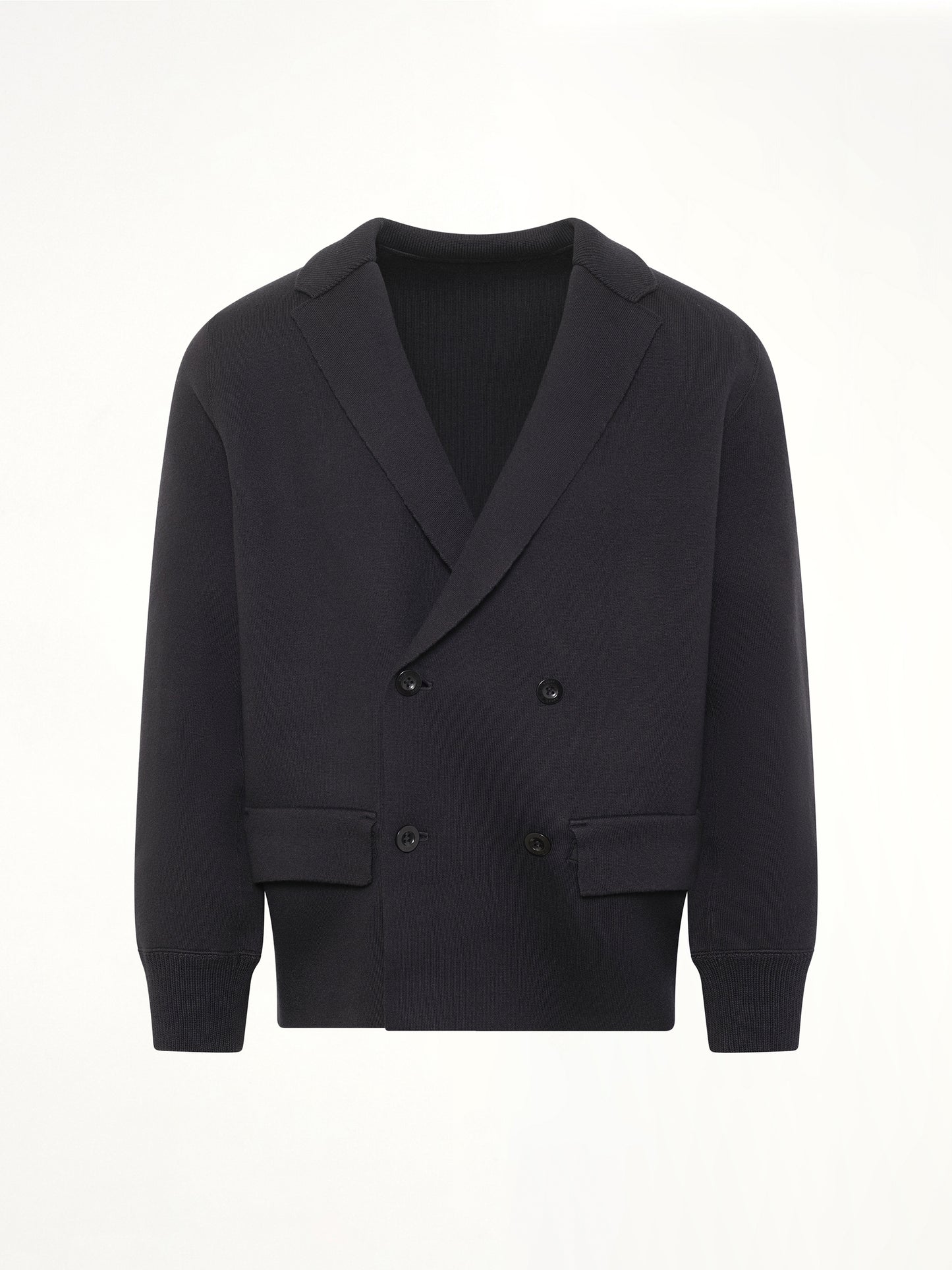 Cotton Cashmere Knit Jacket in Black