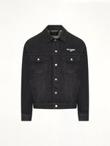 1506 Logo Loose-Fit Denim Trucker Jacket in Black