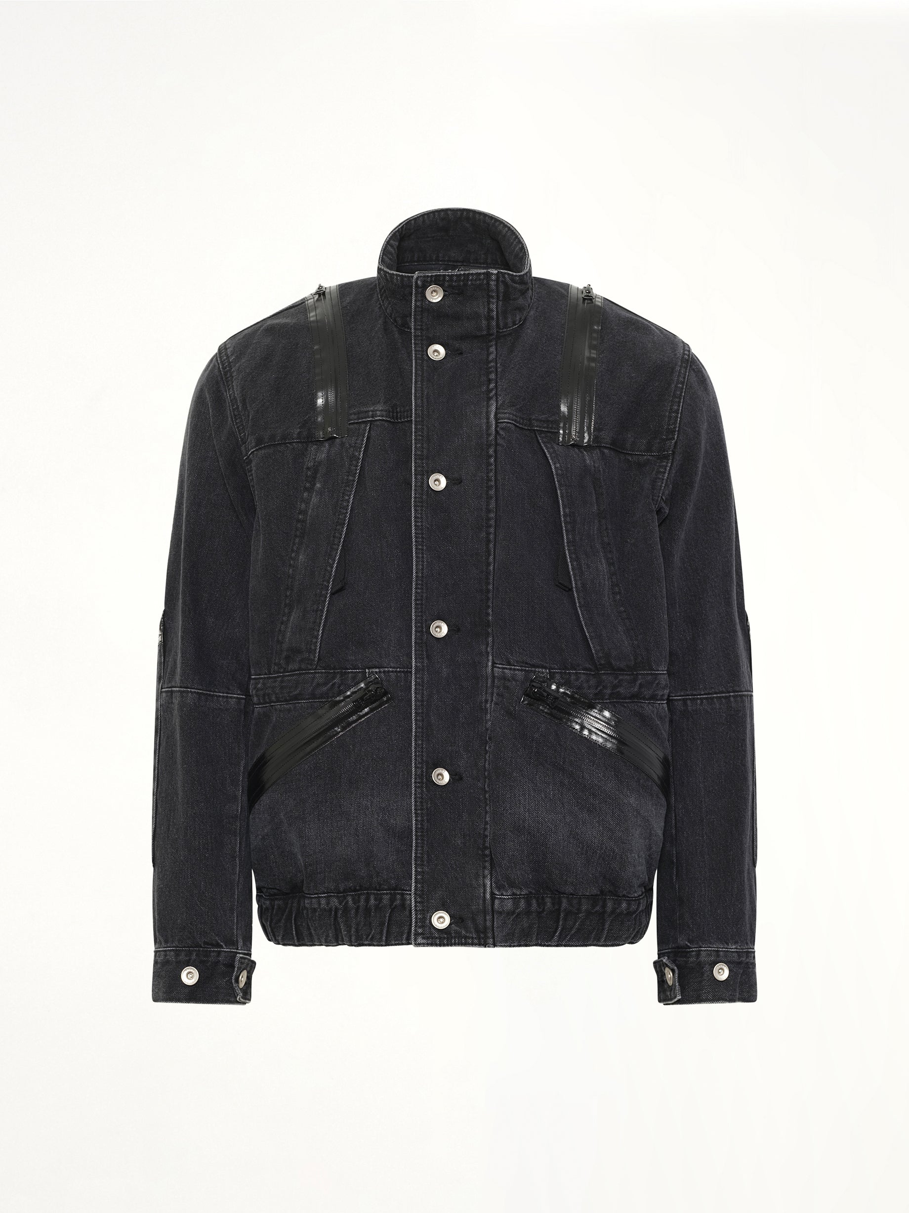 SACAI , Denim Blouson in Black Product Photo from MARAIS