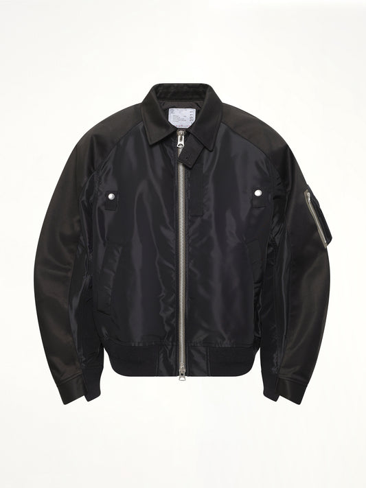 Cotton Chino x Nylon Twill Blouson in Black
