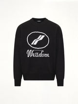 Logo Jacquard Intarsia Sweater in Black