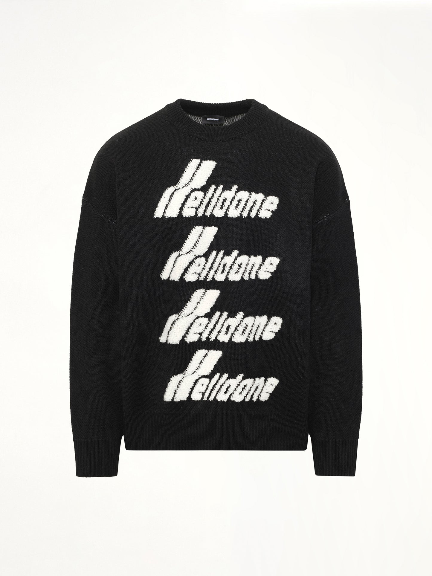 Logo Pile Knit Sweater in Black
