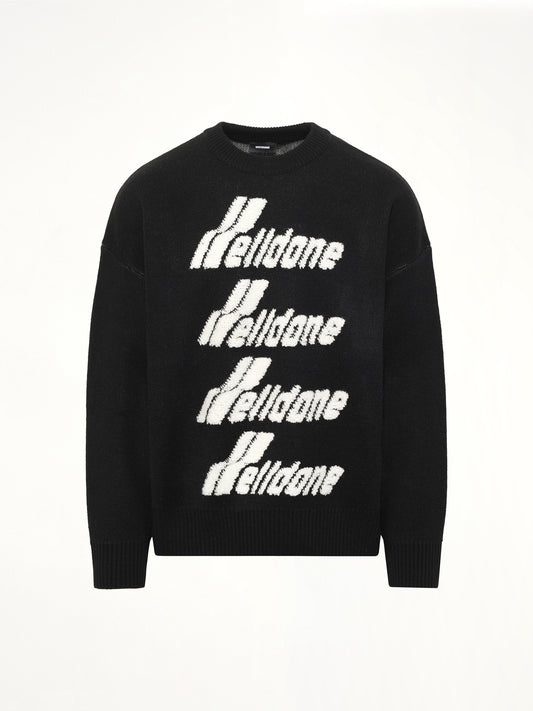 Logo Pile Knit Sweater in Black