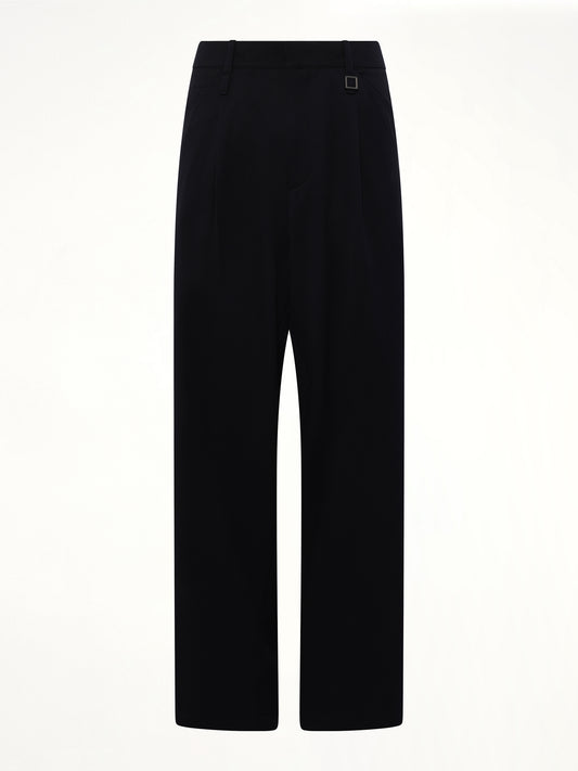 Wool Pleat Trouser in Navy