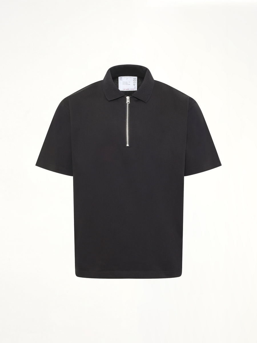 Cotton Jersey Polo in Black