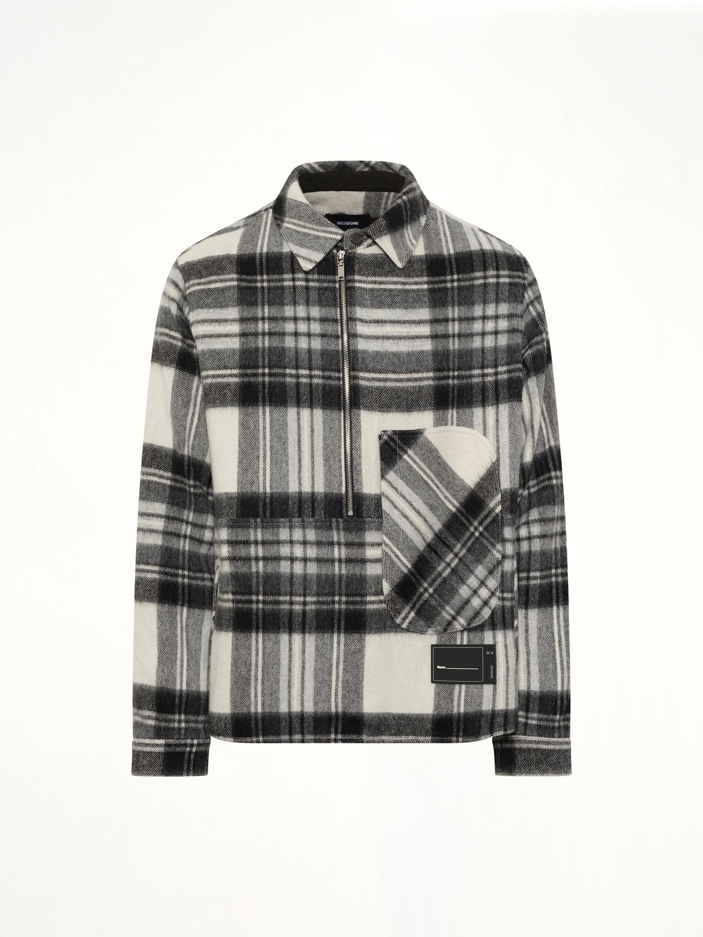 Check Anorak Wool Shirt in Grey