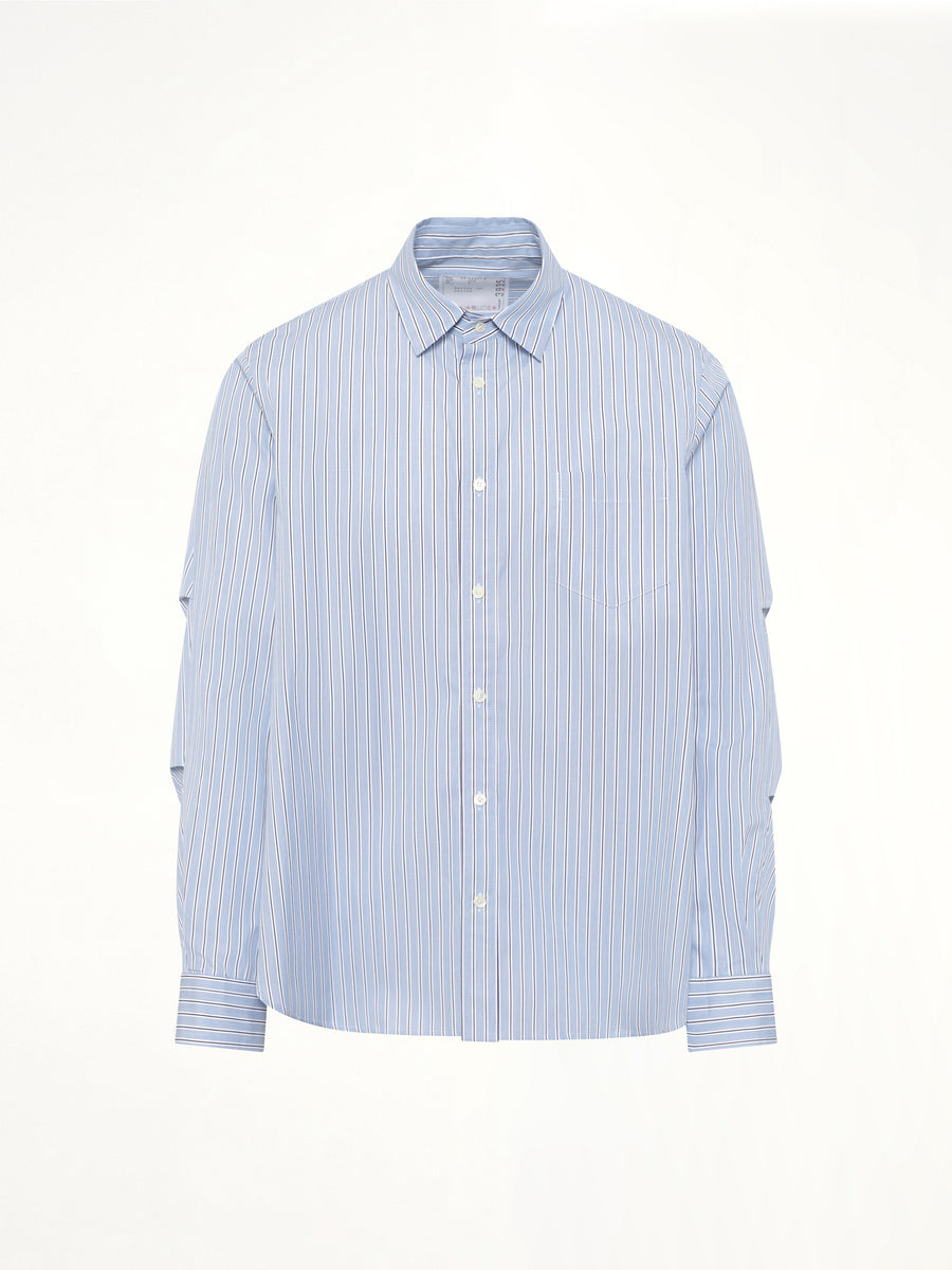 Poplin Shirt in Light Blue Stripe