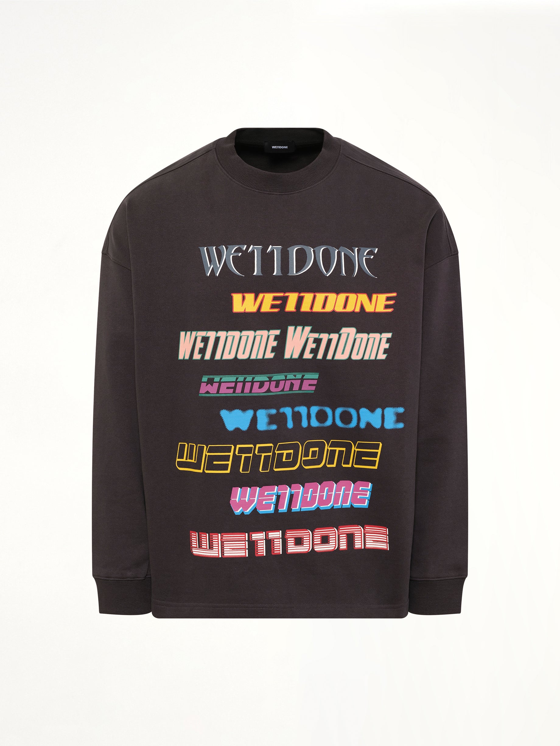 WE11DONE , Front Logo Sweatshirt in Charcoal Product Photo from MARAIS