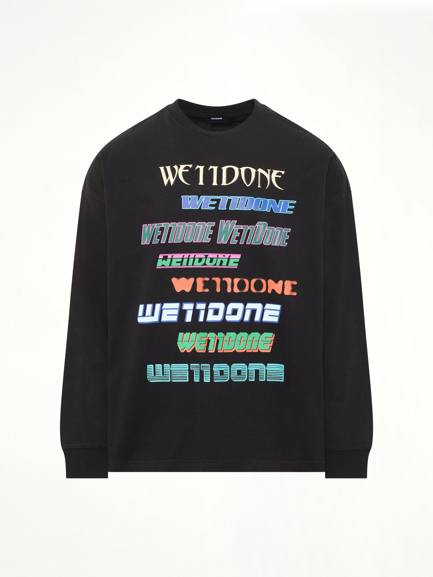 Multi Logo Long Sleeve T-Shirt in Black