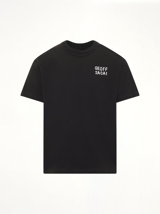 Geoff Sacai Embroidery T-Shirt in Black