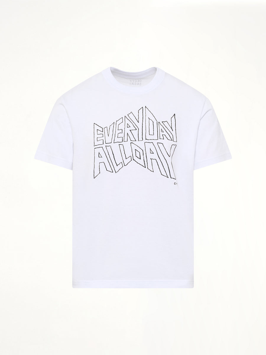 Geoff Sacai Print T-Shirt in White