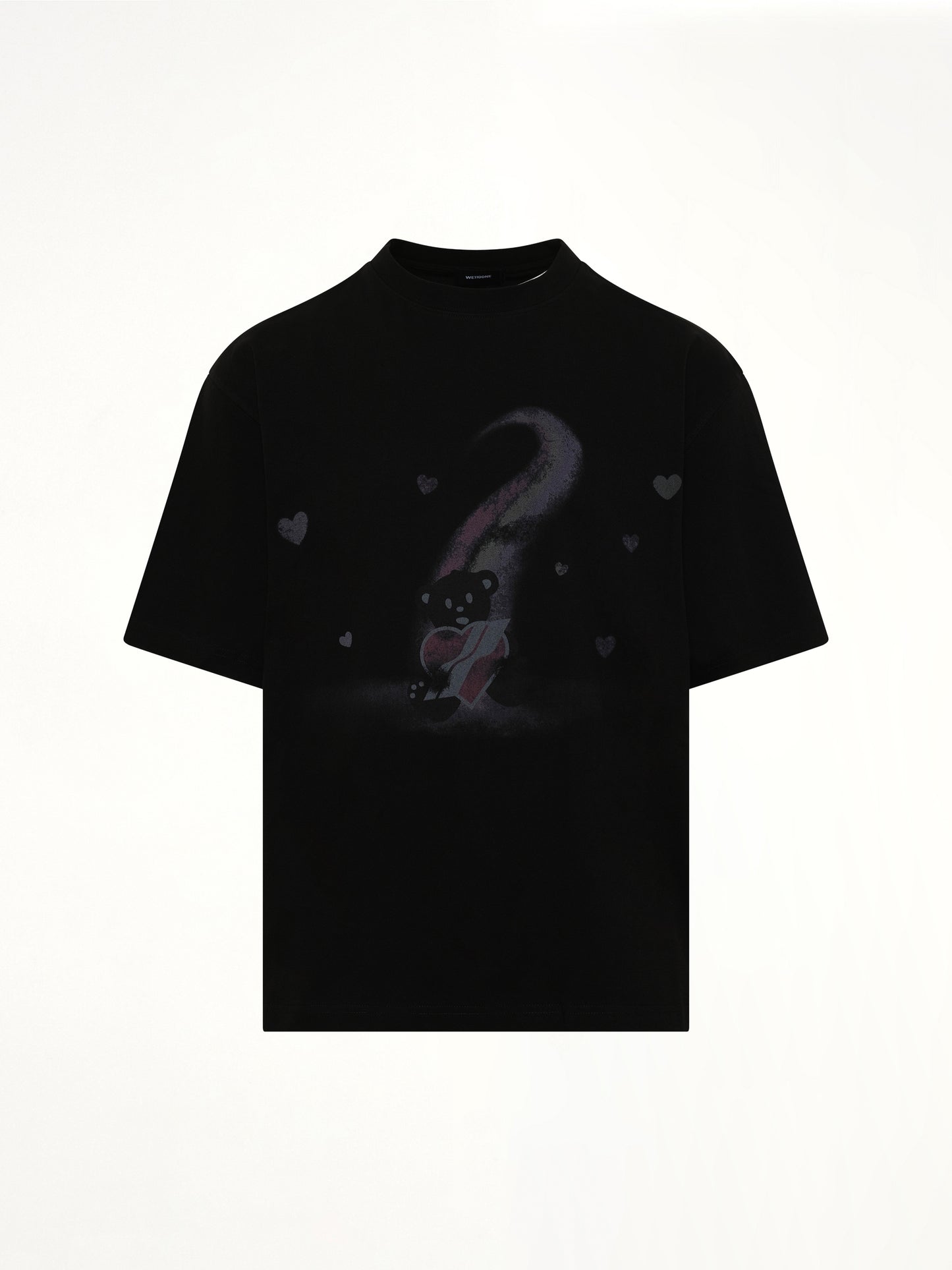 Teddy Bear Print T-Shirt in Black