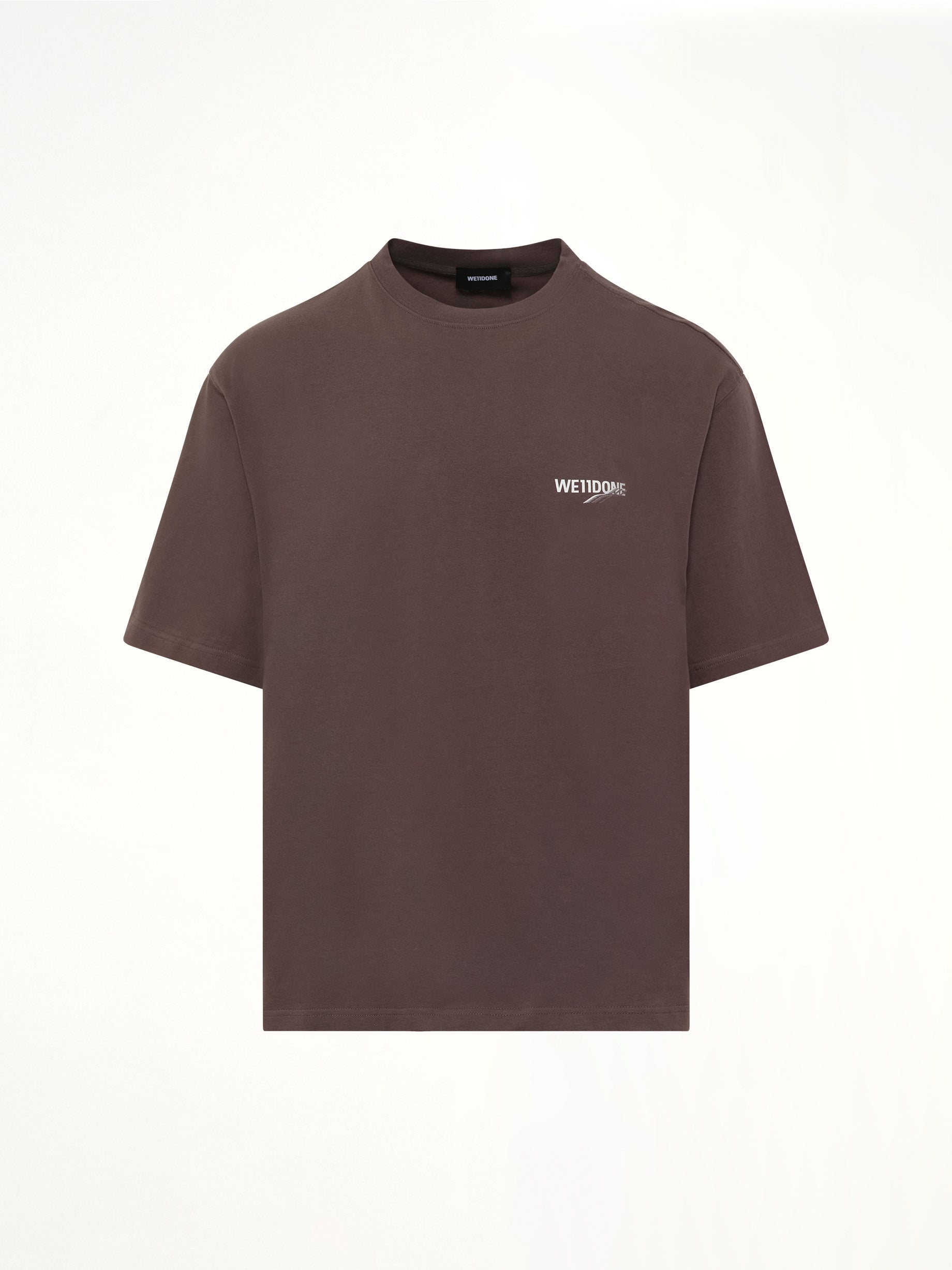 WE11DONE Wave Logo Short Sleeve T-Shirt in Charcoal Product Photo from MARAIS