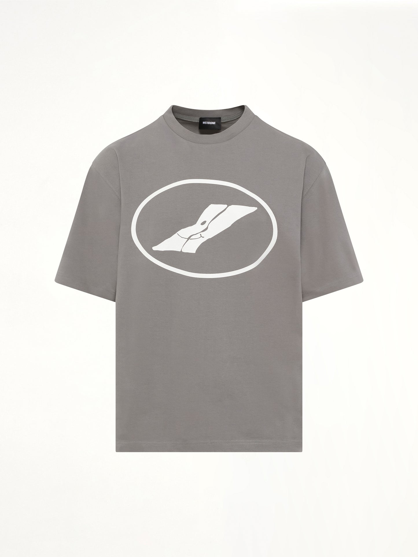 We11done Print T-Shirt in Grey