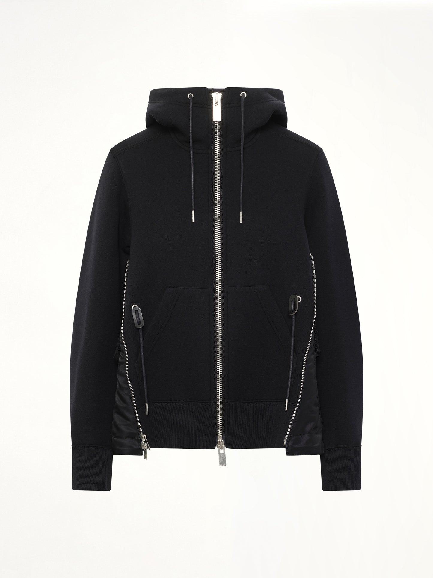 Sponge Sweat x Nylon Twill Hoodie in Black