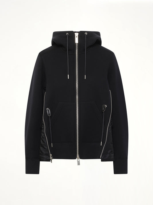 Sponge Sweat x Nylon Twill Hoodie in Black