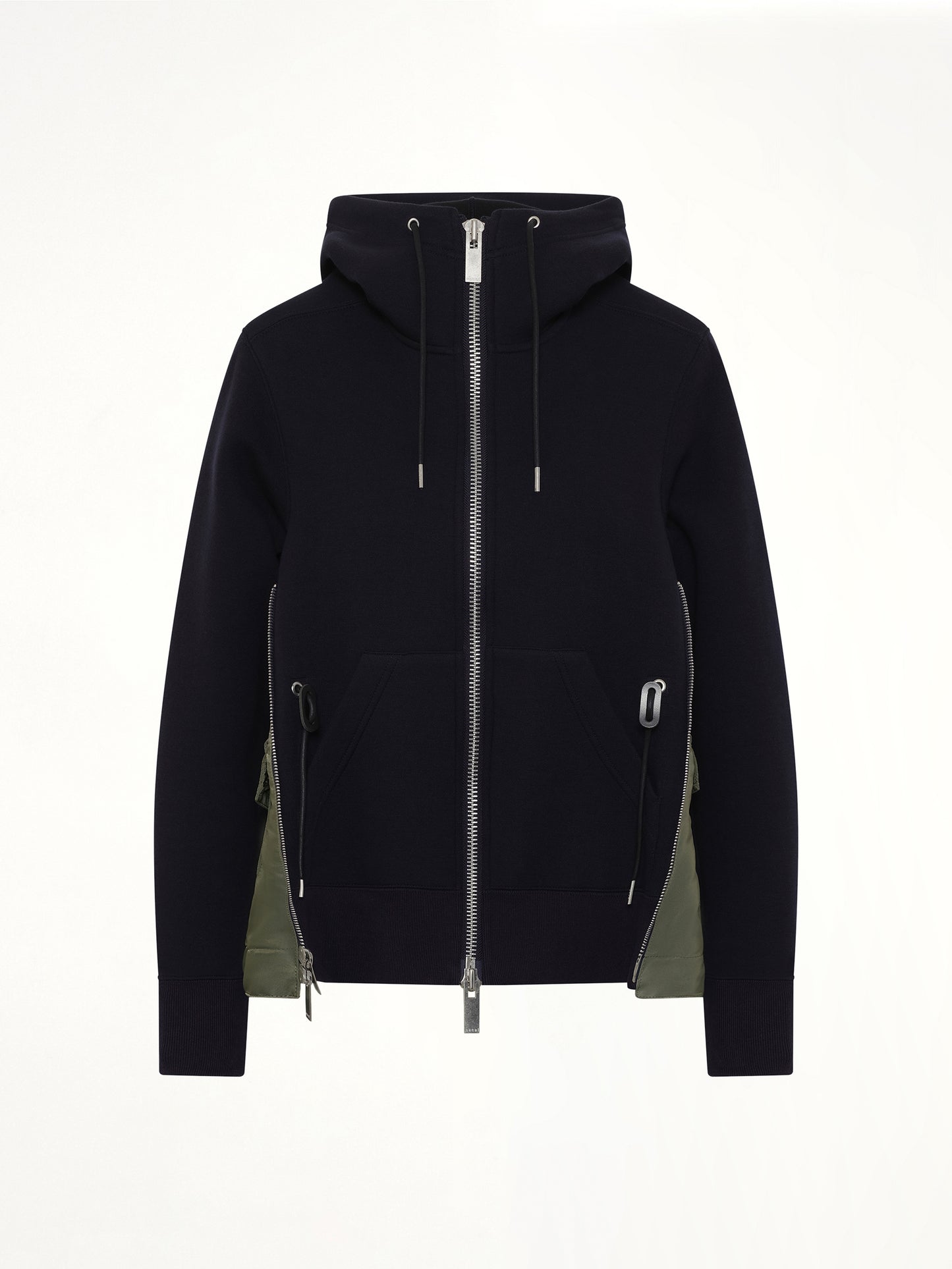 Sponge Sweat x Nylon Twill Hoodie in Navy/Khaki