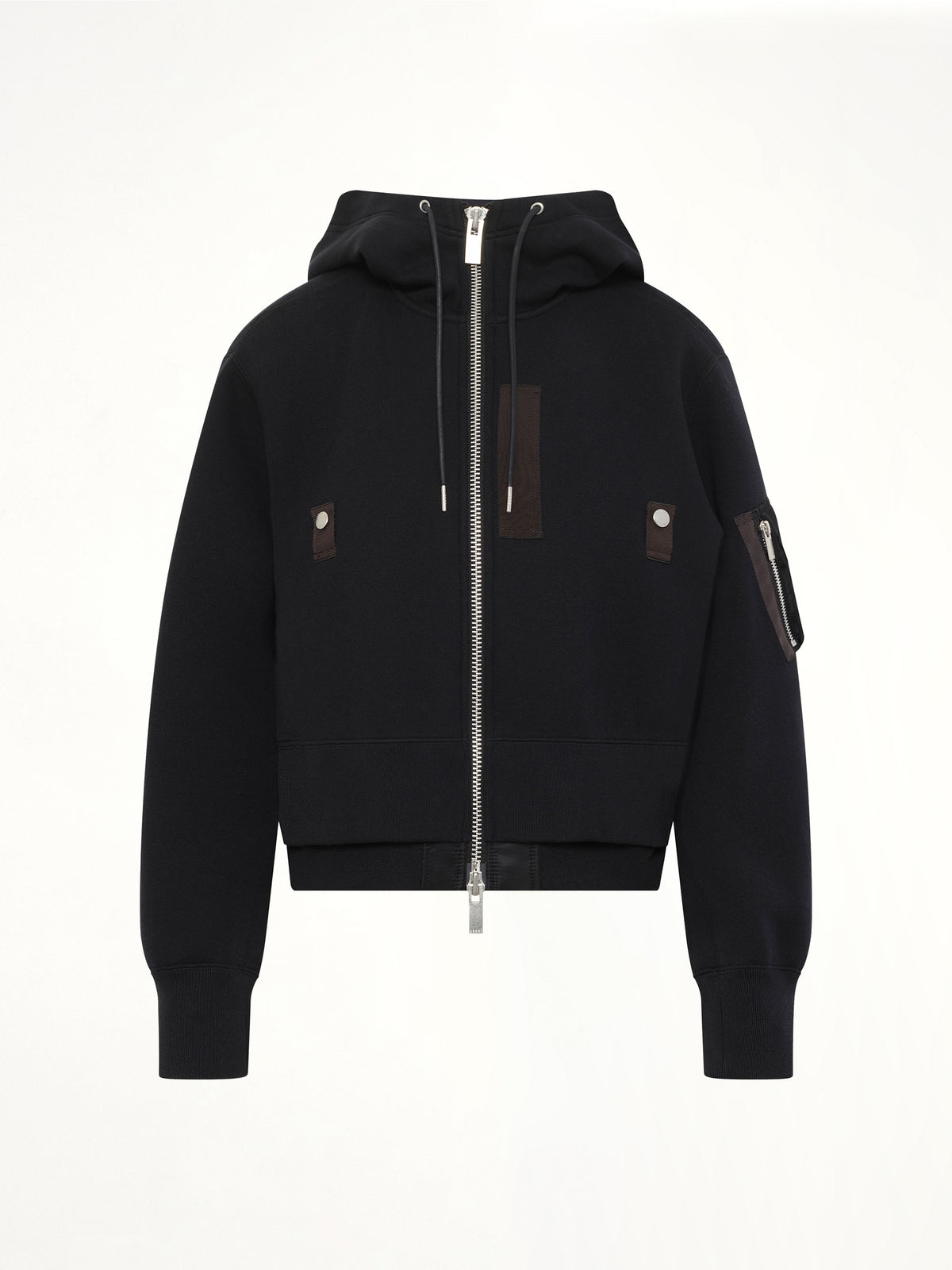 Sponge Sweat x Nylon Twill Small Hoodie in Black