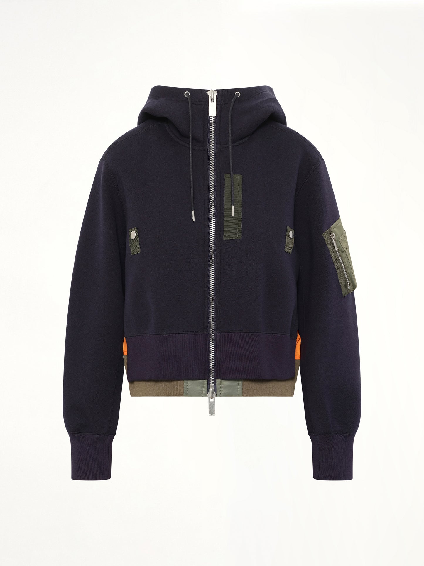 Sponge Sweat x Nylon Twill Small Hoodie in Navy/Khaki
