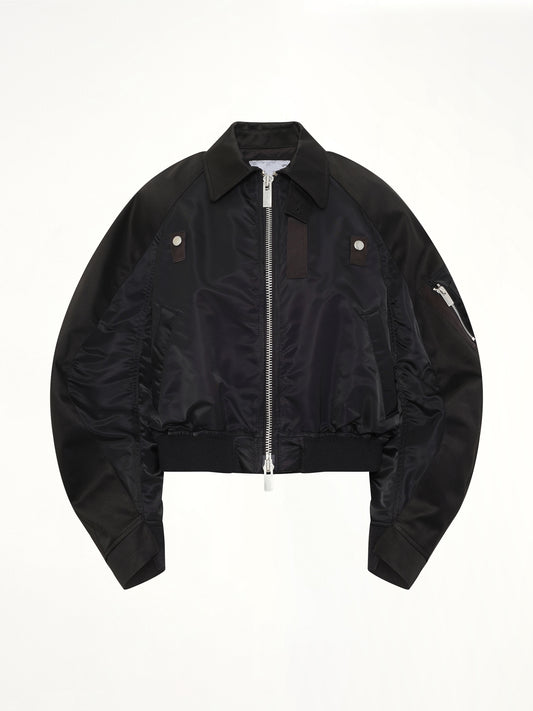 Cotton Chino x Nylon Twill Blouson in Black