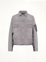 Denim x Nylon Twill Jacket in Gray