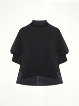Denim x Knit Pullover in Black
