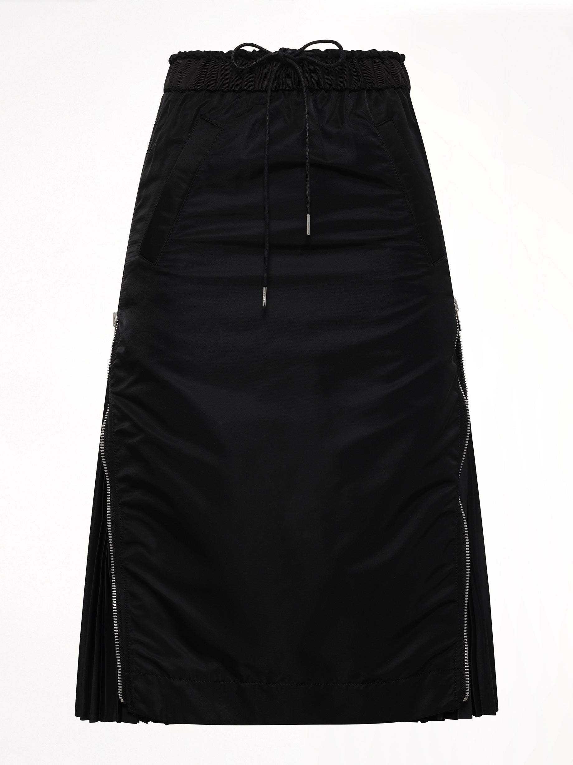 Nylon Twill Skirt in Black