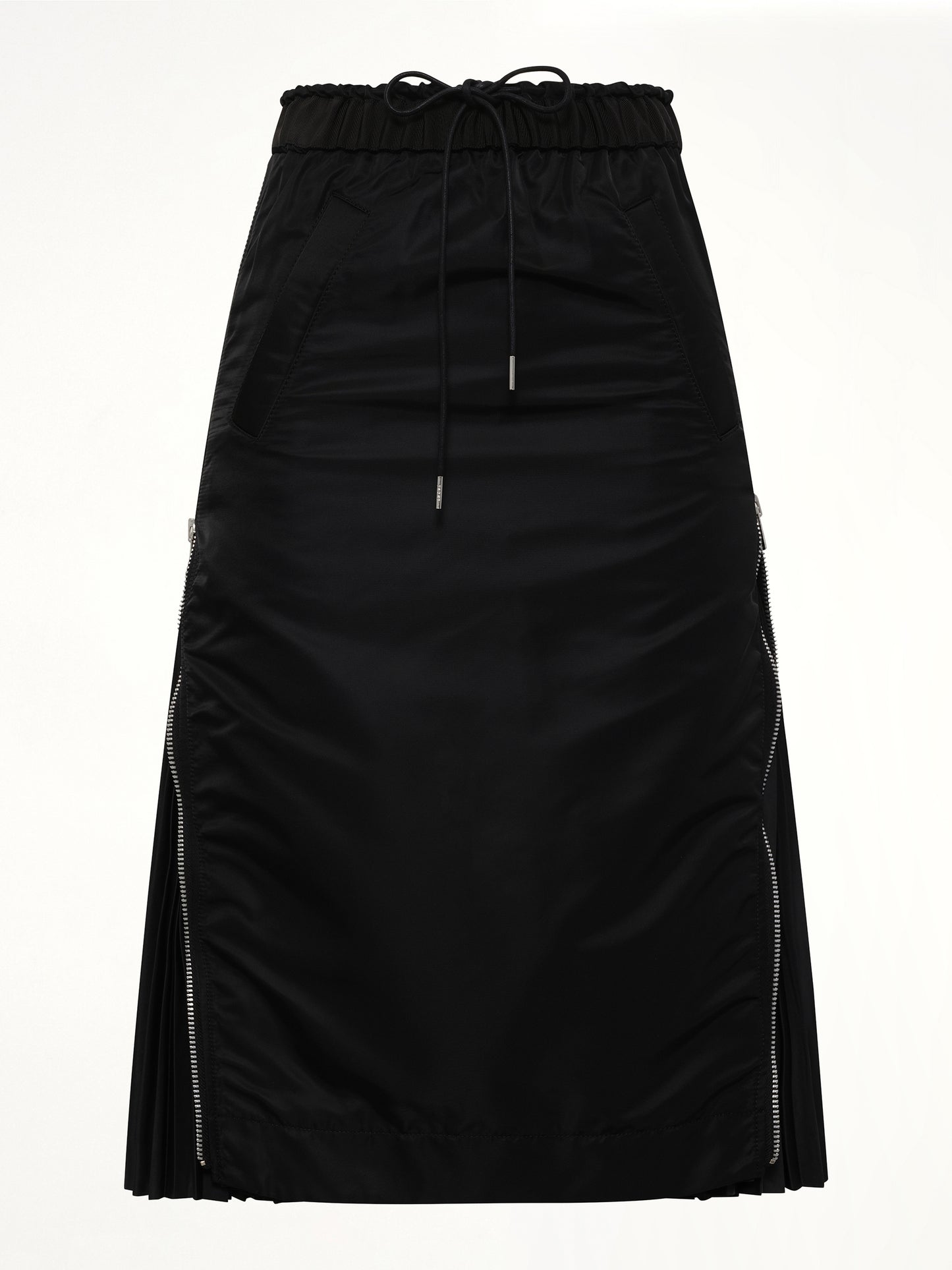 Nylon Twill Skirt in Black