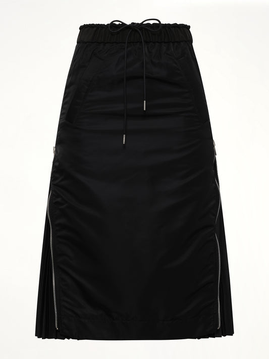 Nylon Twill Skirt in Black