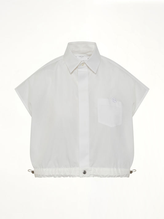 S Cotton Poplin Shirt in Off White