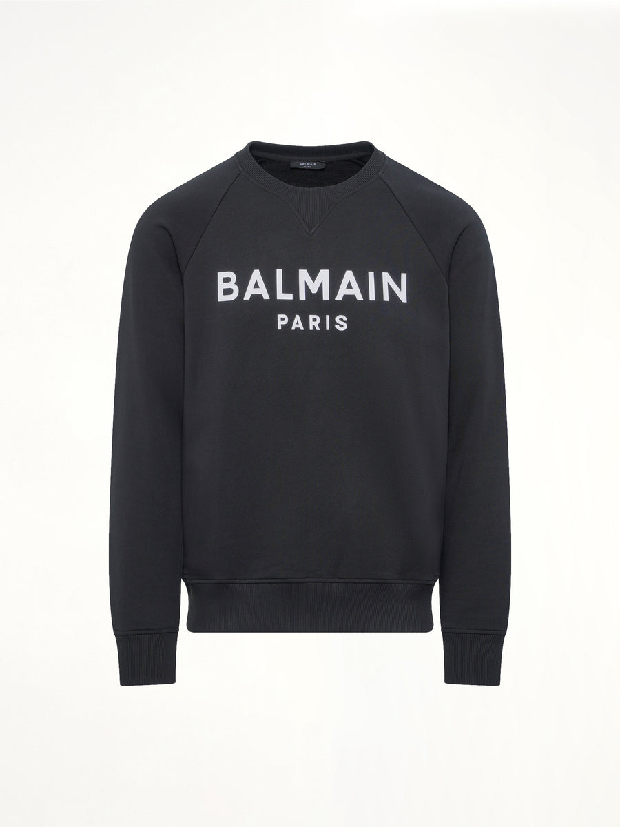 Balmain Print Sweatshirt in Black/White