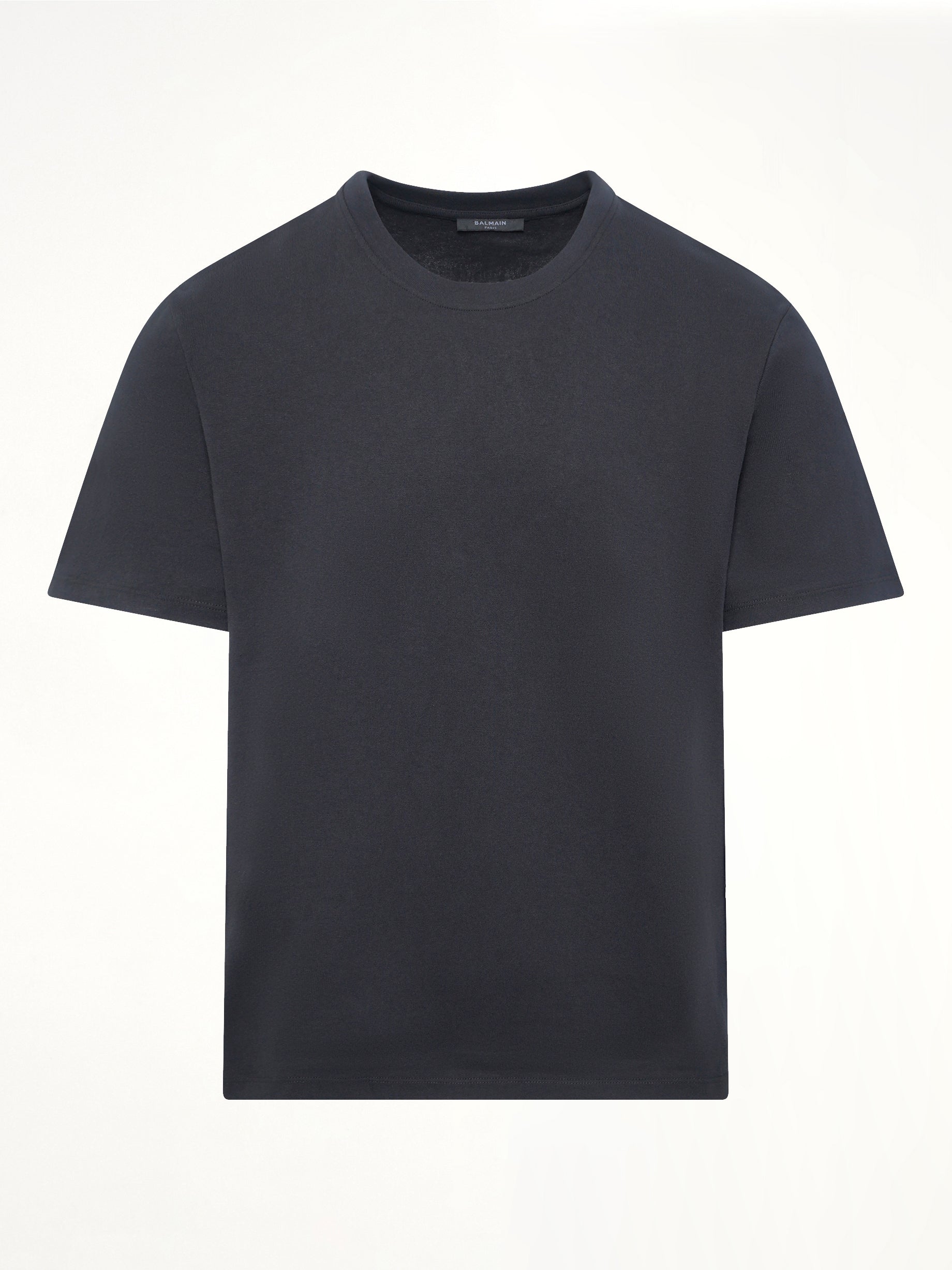 BALMAIN Back College Emblem T-Shirt in Black/White Product Photo from MARAIS