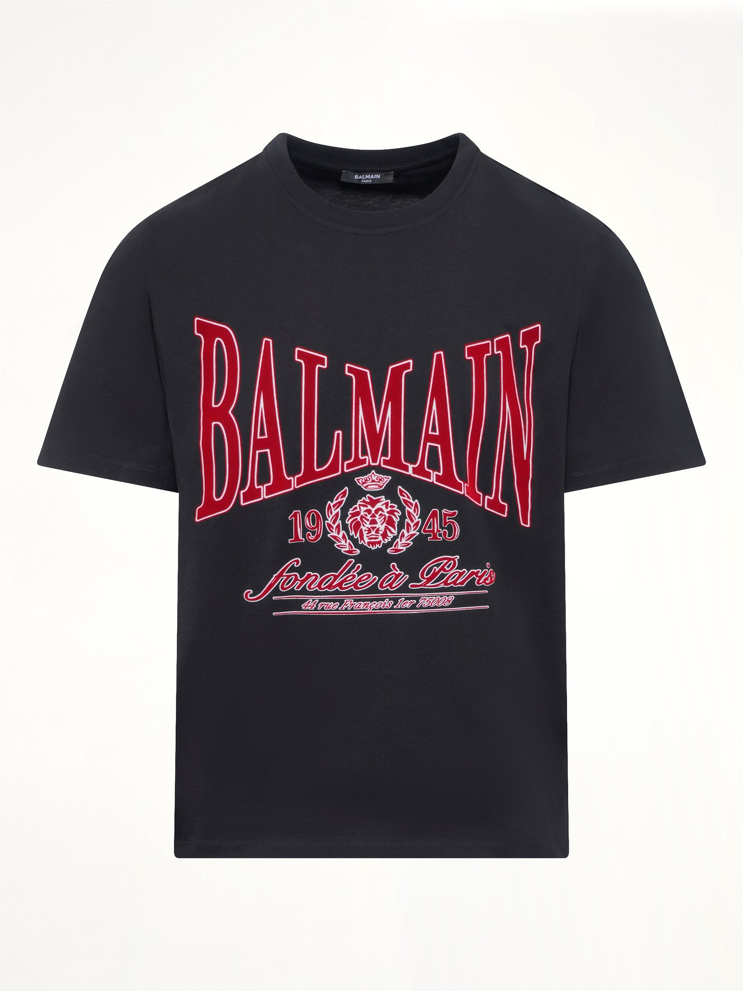 Balmain College Flock T-Shirt in Black