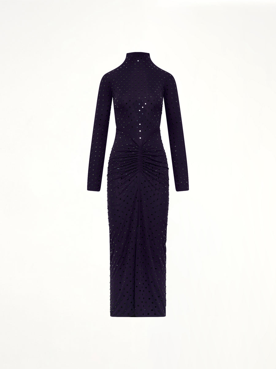 Draped Dress LS in Aubergine